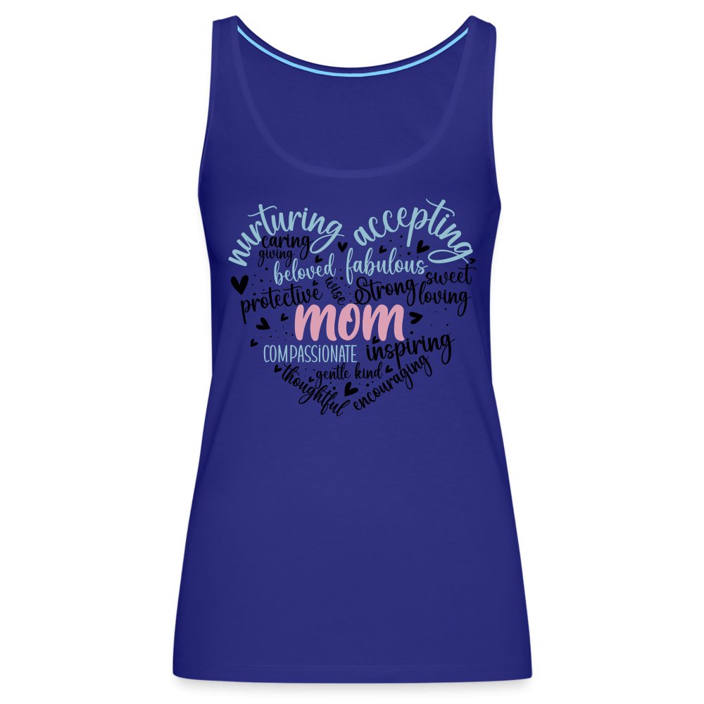 Mom Heart Women’s Premium Tank Top (Word Cloud) - royal blue