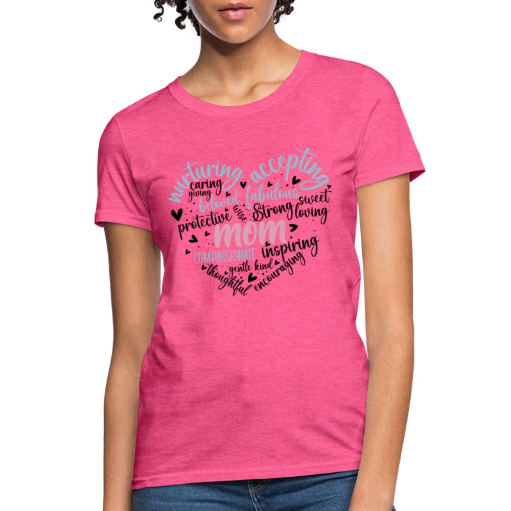 Mom Heart Women's T-Shirt (Word Cloud) - royal blue