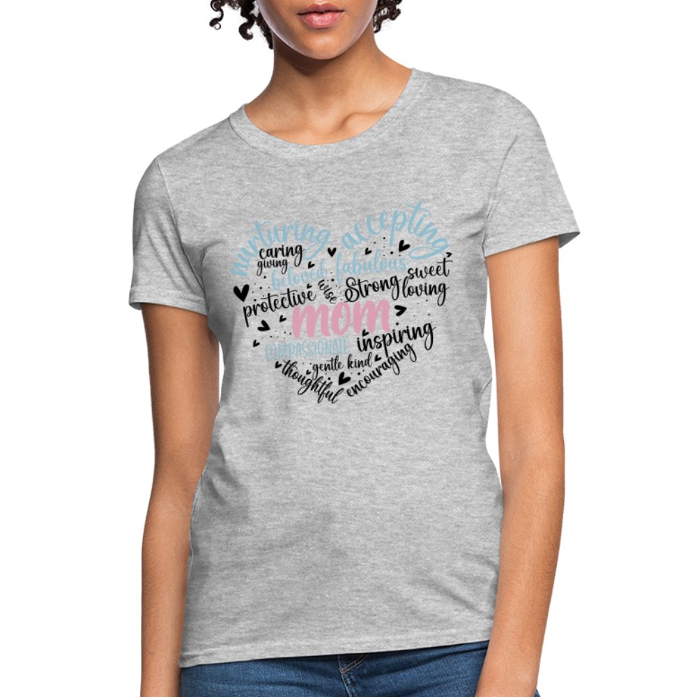 Mom Heart Women's T-Shirt (Word Cloud) - white