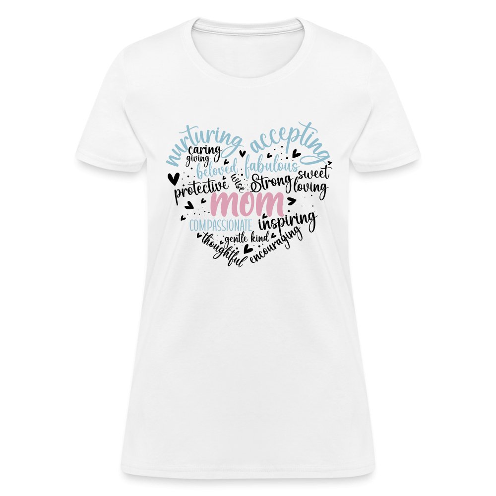 Mom Heart Women's T-Shirt (Word Cloud) - white