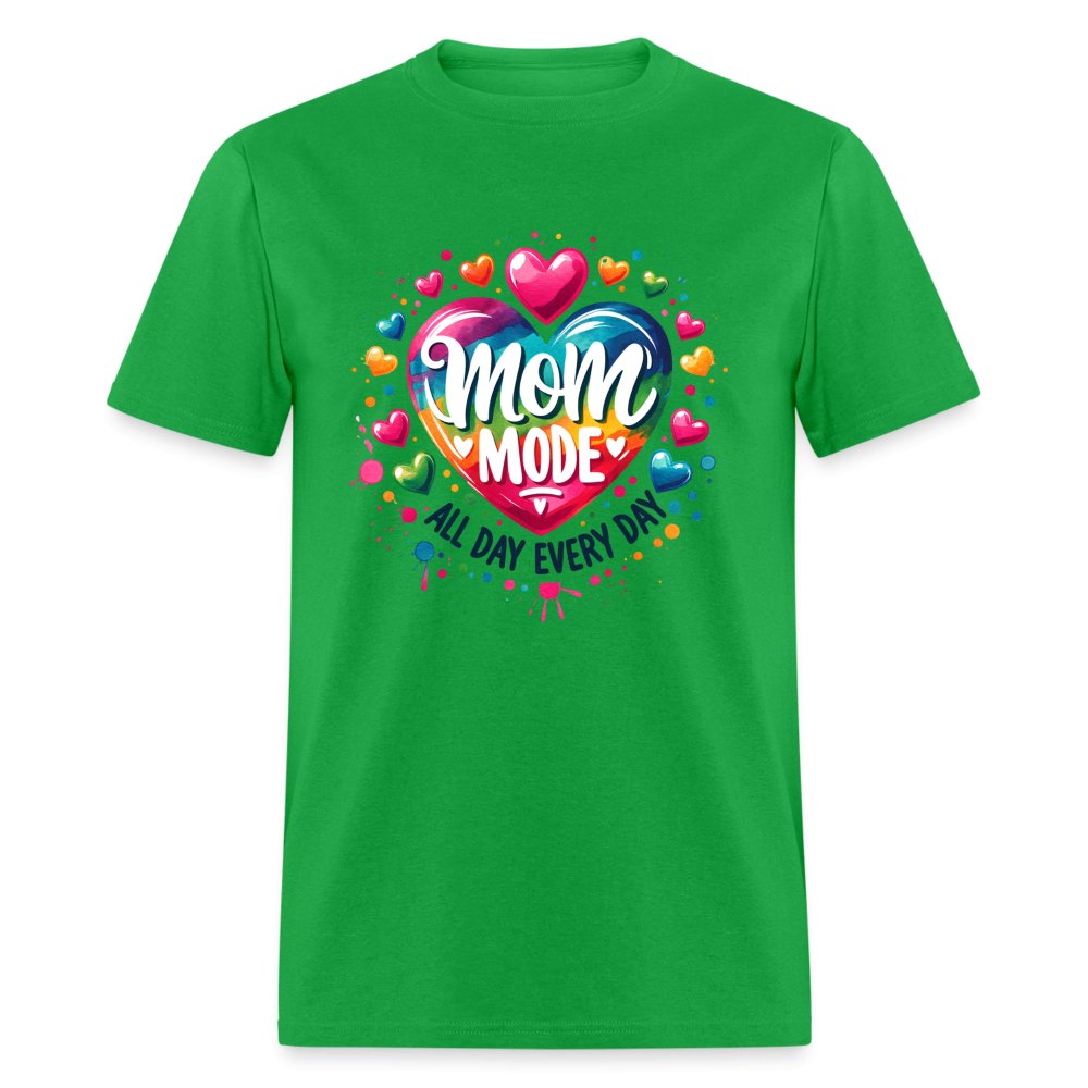 Mom Mode T-Shirt (All Day Every Day) - bright green