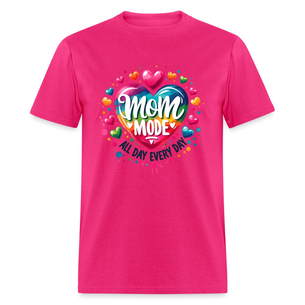 Mom Mode T-Shirt (All Day Every Day) - fuchsia