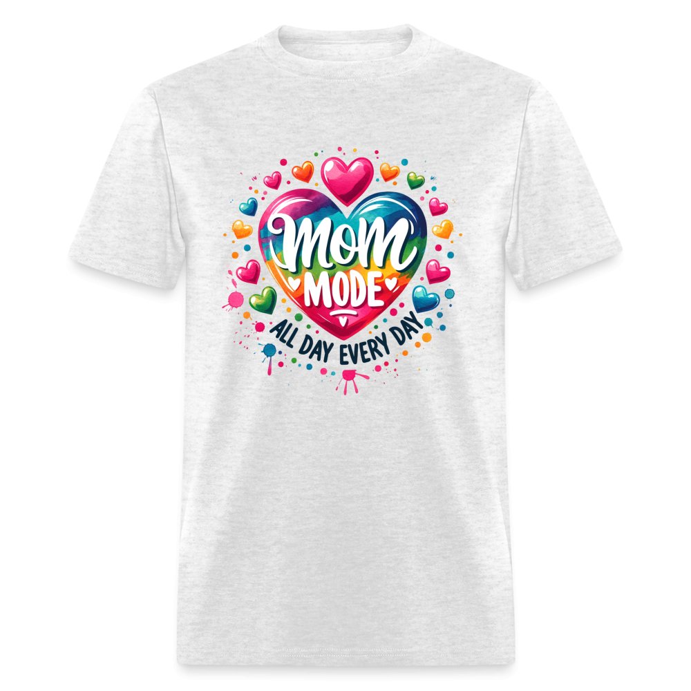 Mom Mode T-Shirt (All Day Every Day) - light heather gray