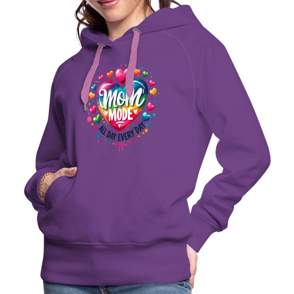 Mom Mode Women’s Premium Hoodie (All Day Every Day) - purple