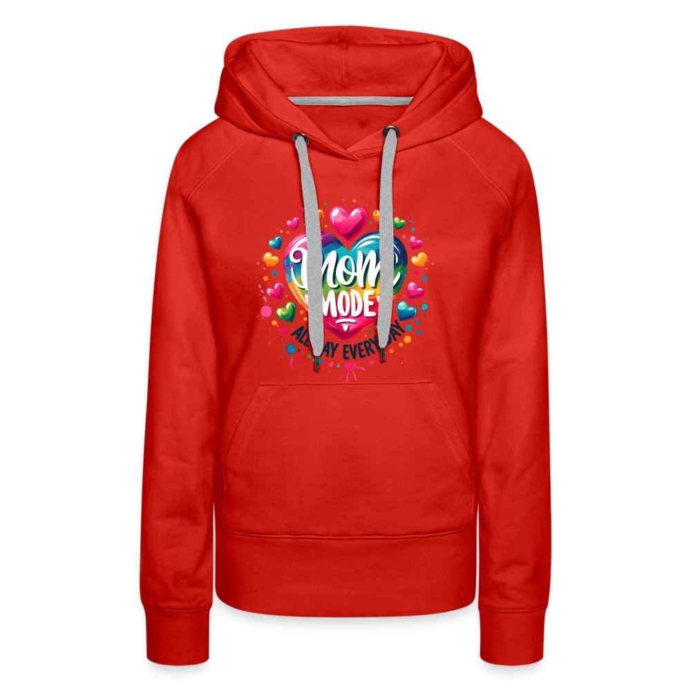 Mom Mode Women’s Premium Hoodie (All Day Every Day) - red