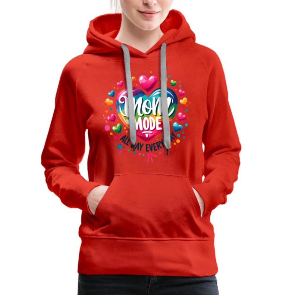 Mom Mode Women’s Premium Hoodie (All Day Every Day) - red