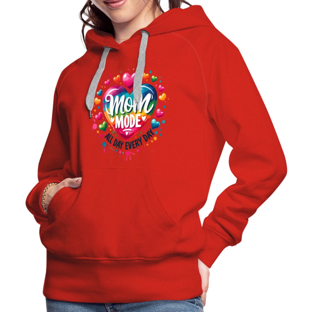 Mom Mode Women’s Premium Hoodie (All Day Every Day) - red