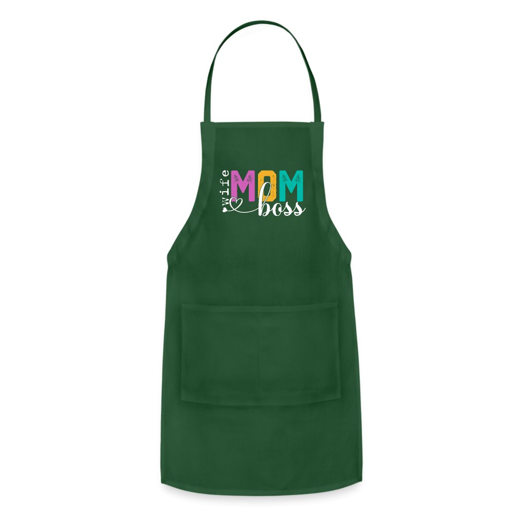 Mom Wife Boss Adjustable Apron - khaki