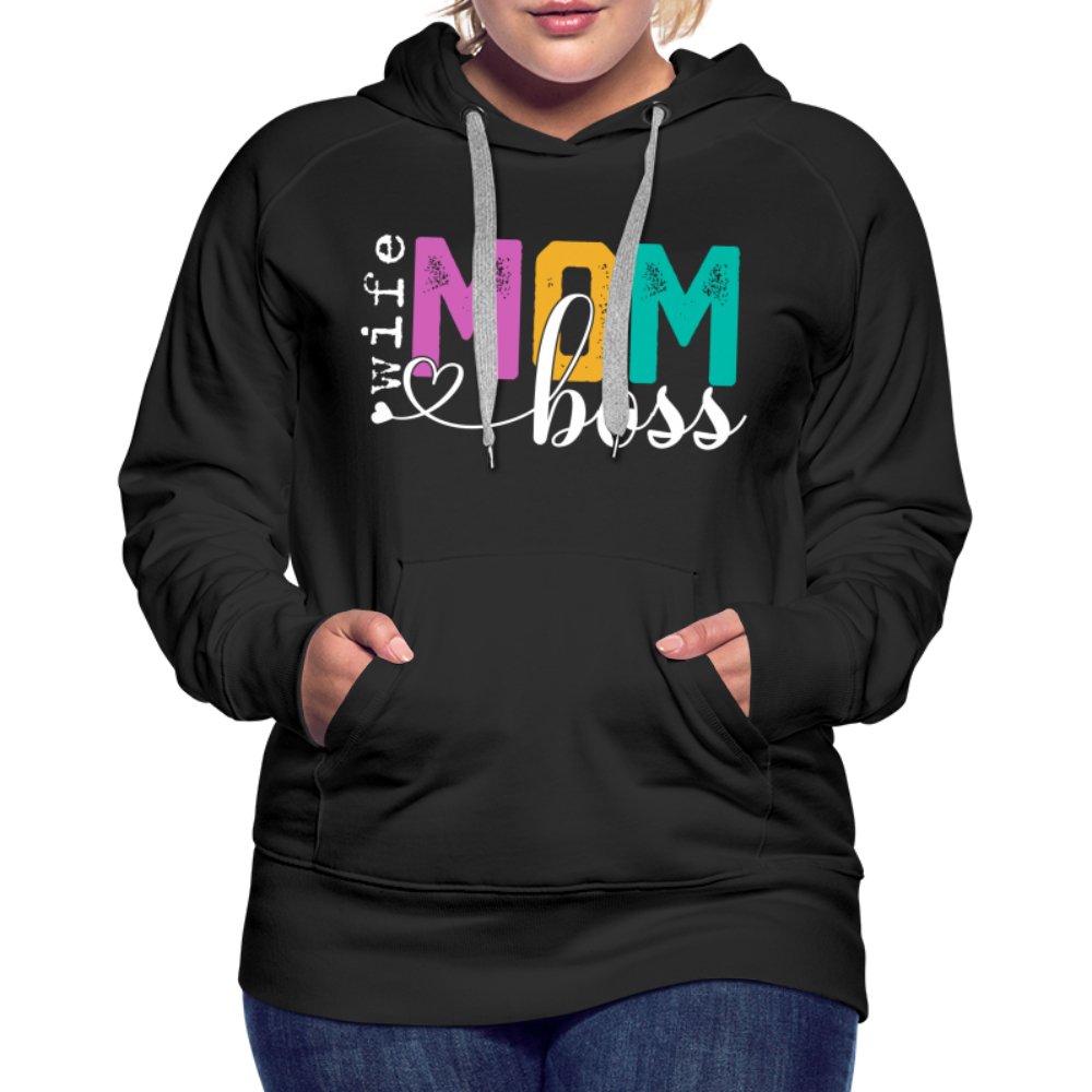 Mom Wife Boss Women’s Premium Hoodie - black