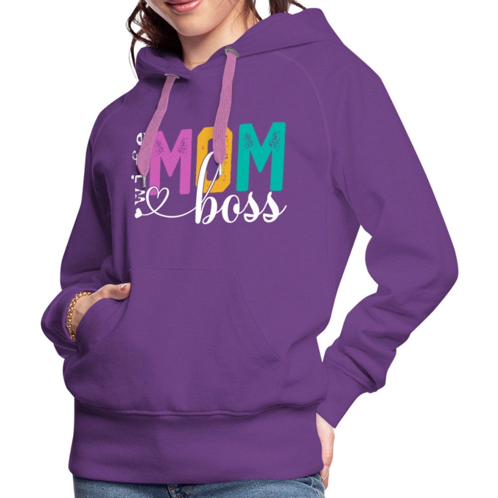 Mom Wife Boss Women’s Premium Hoodie - burgundy