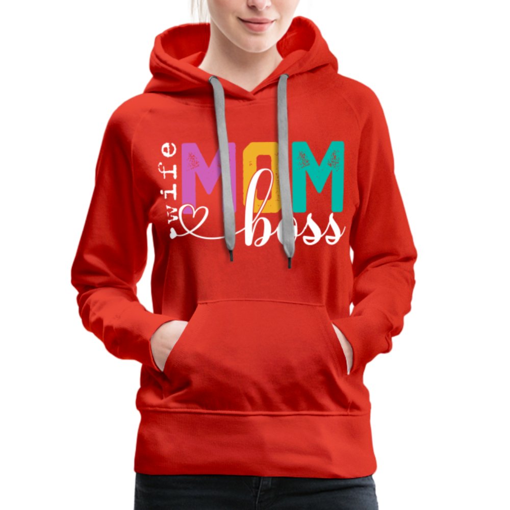 Mom Wife Boss Women’s Premium Hoodie - heather grey