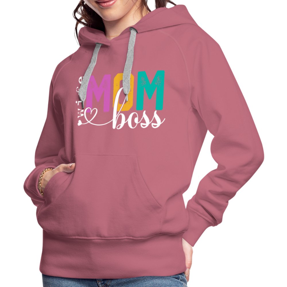 Mom Wife Boss Women’s Premium Hoodie - mauve