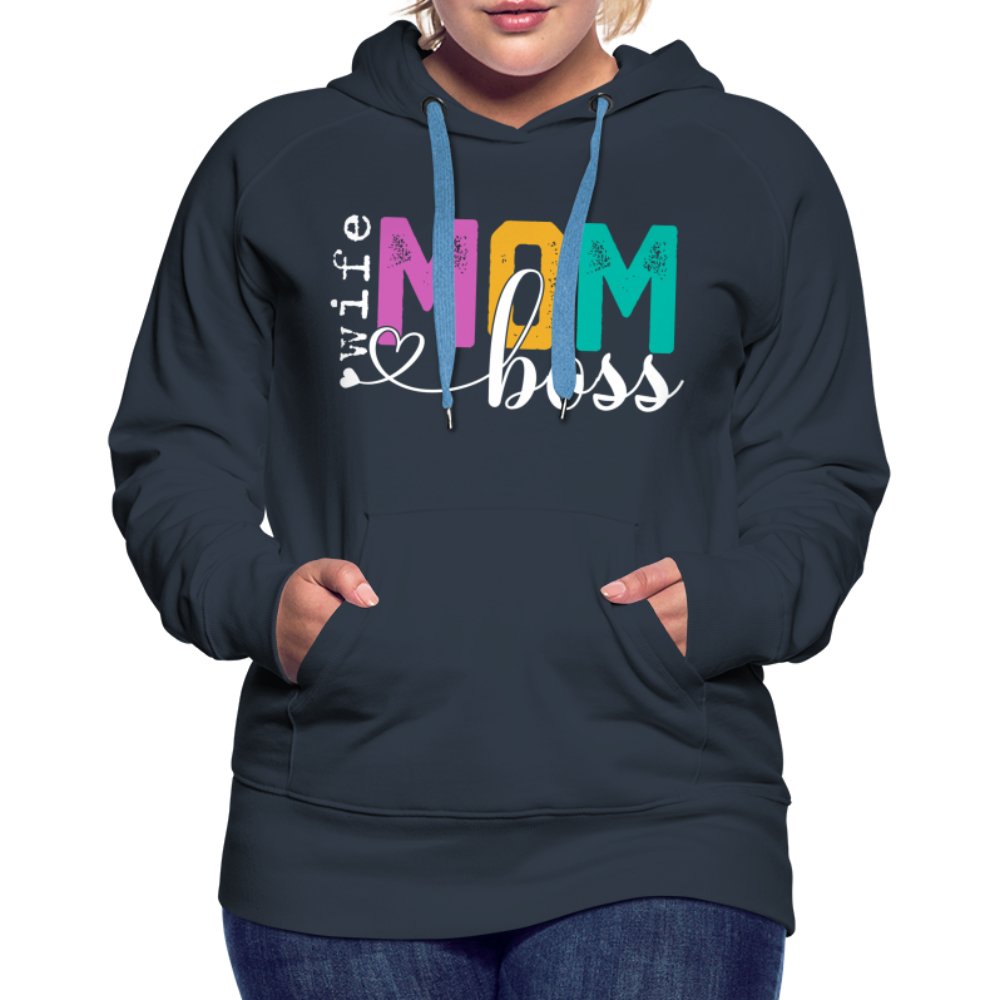 Mom Wife Boss Women’s Premium Hoodie - navy