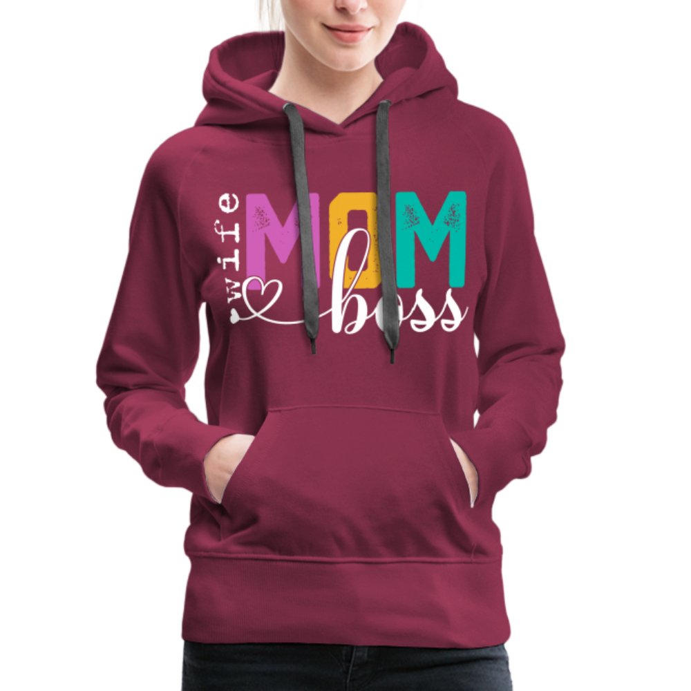 Mom Wife Boss Women’s Premium Hoodie - navy