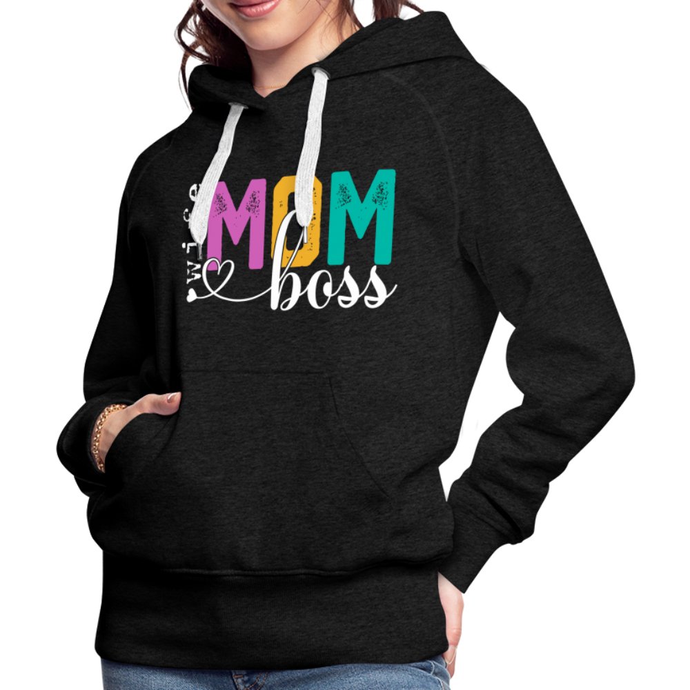 Mom Wife Boss Women’s Premium Hoodie - purple