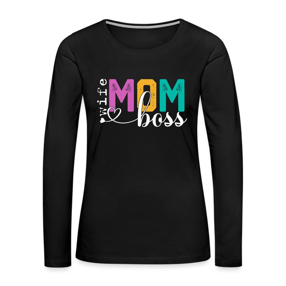 Mom Wife Boss Women's Premium Long Sleeve T-Shirt - option1# - Women's Premium Long Sleeve T-Shirt | Spreadshirt 876