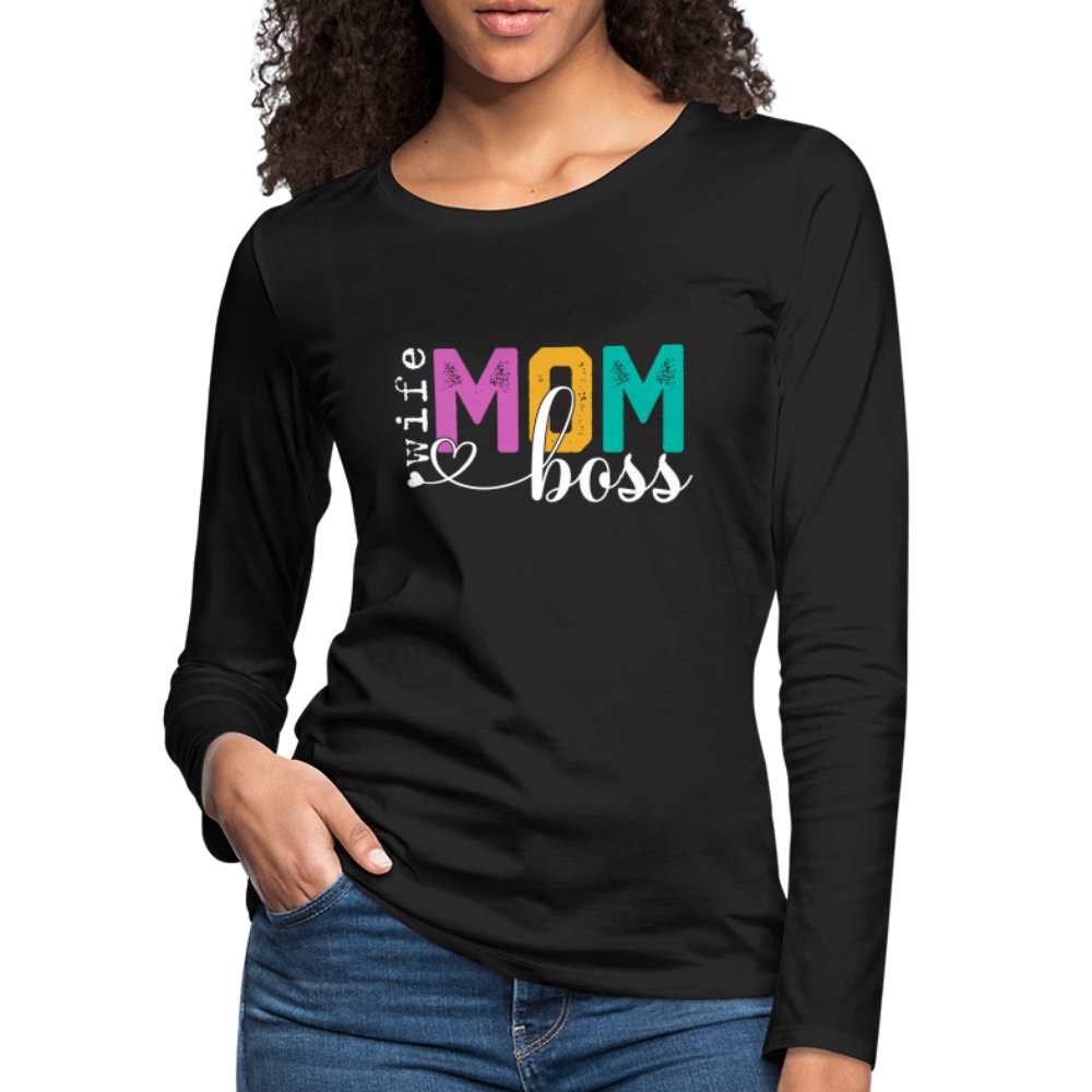 Mom Wife Boss Women's Premium Long Sleeve T-Shirt - option1# - Women's Premium Long Sleeve T-Shirt | Spreadshirt 876