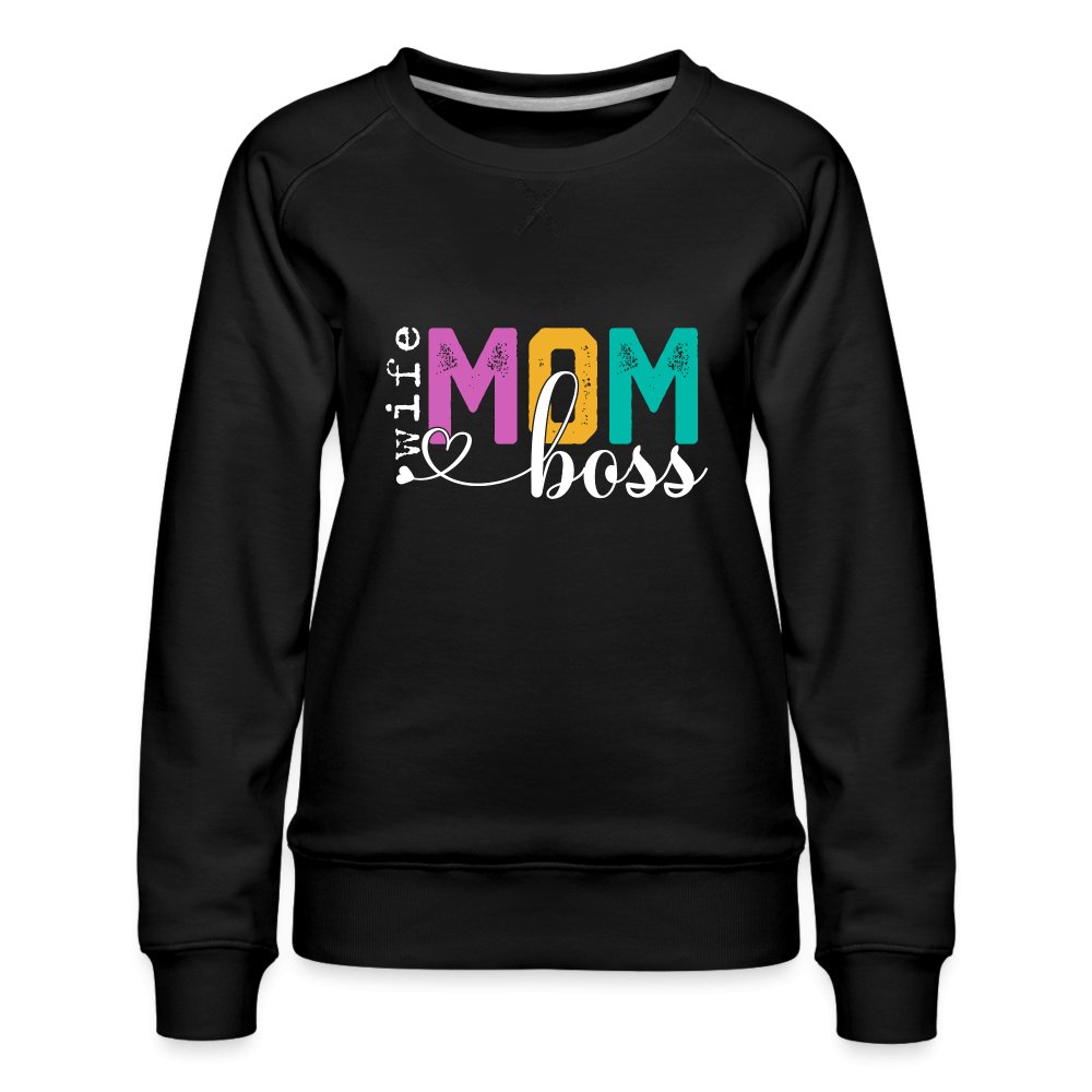 Mom Wife Boss Women’s Premium Sweatshirt - navy