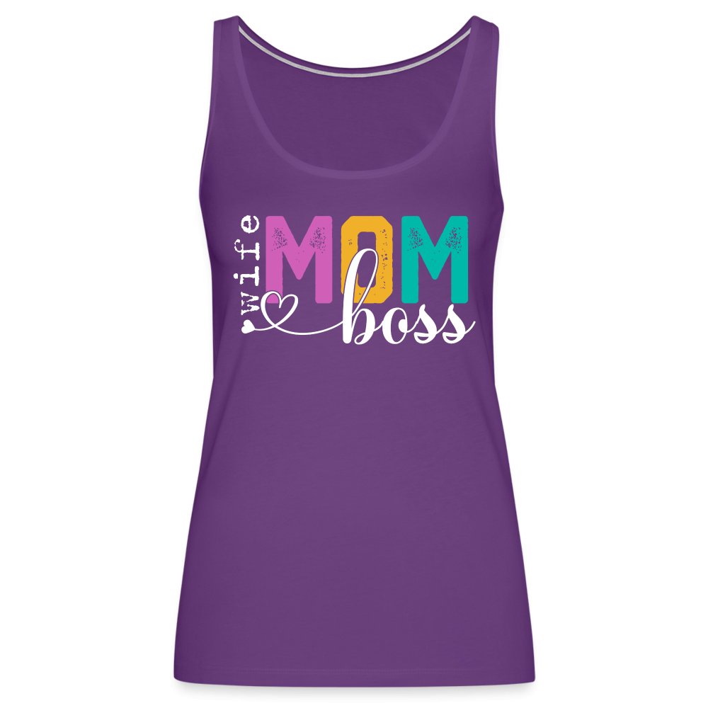 Mom Wife Boss Women’s Premium Tank Top - charcoal grey