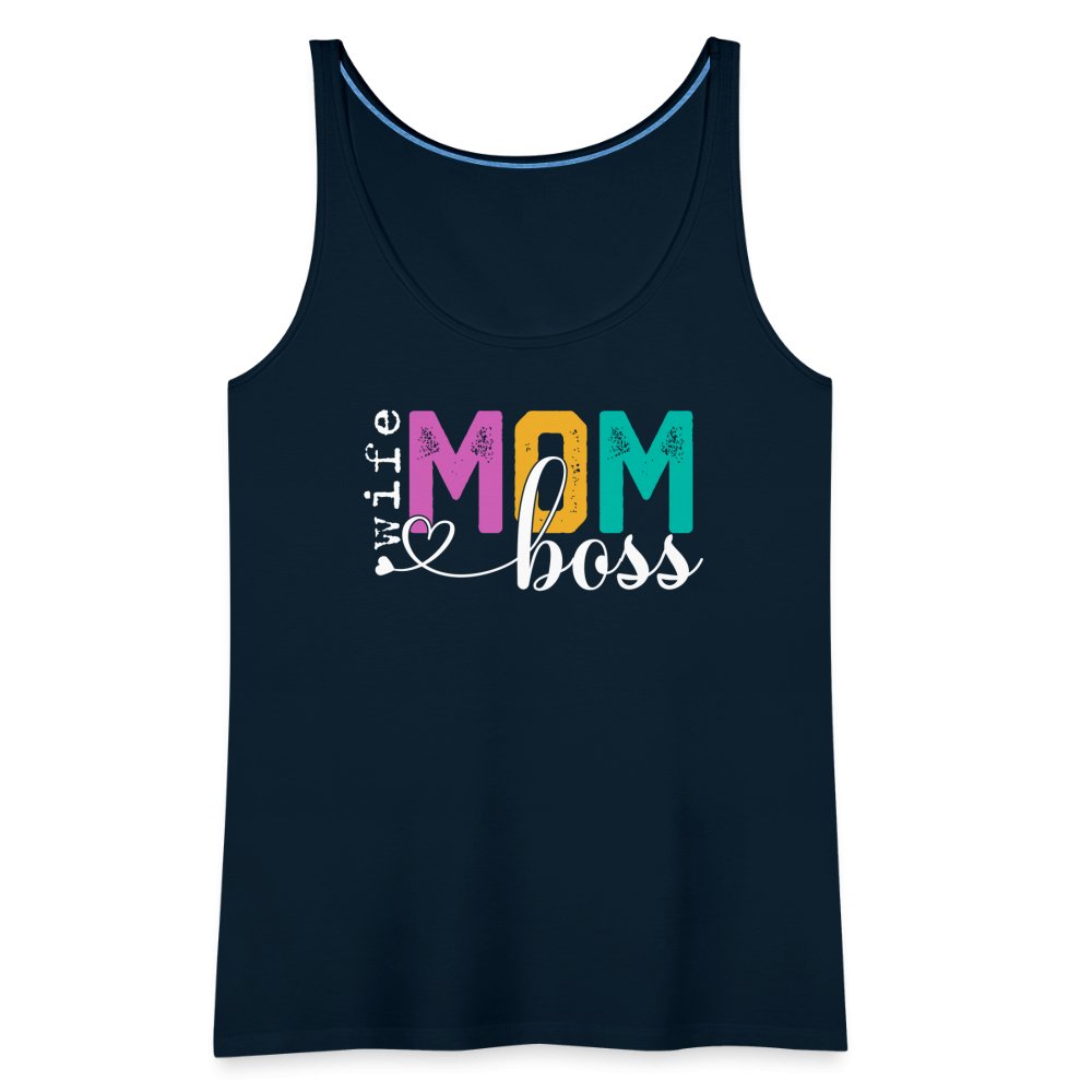 Mom Wife Boss Women’s Premium Tank Top - deep navy