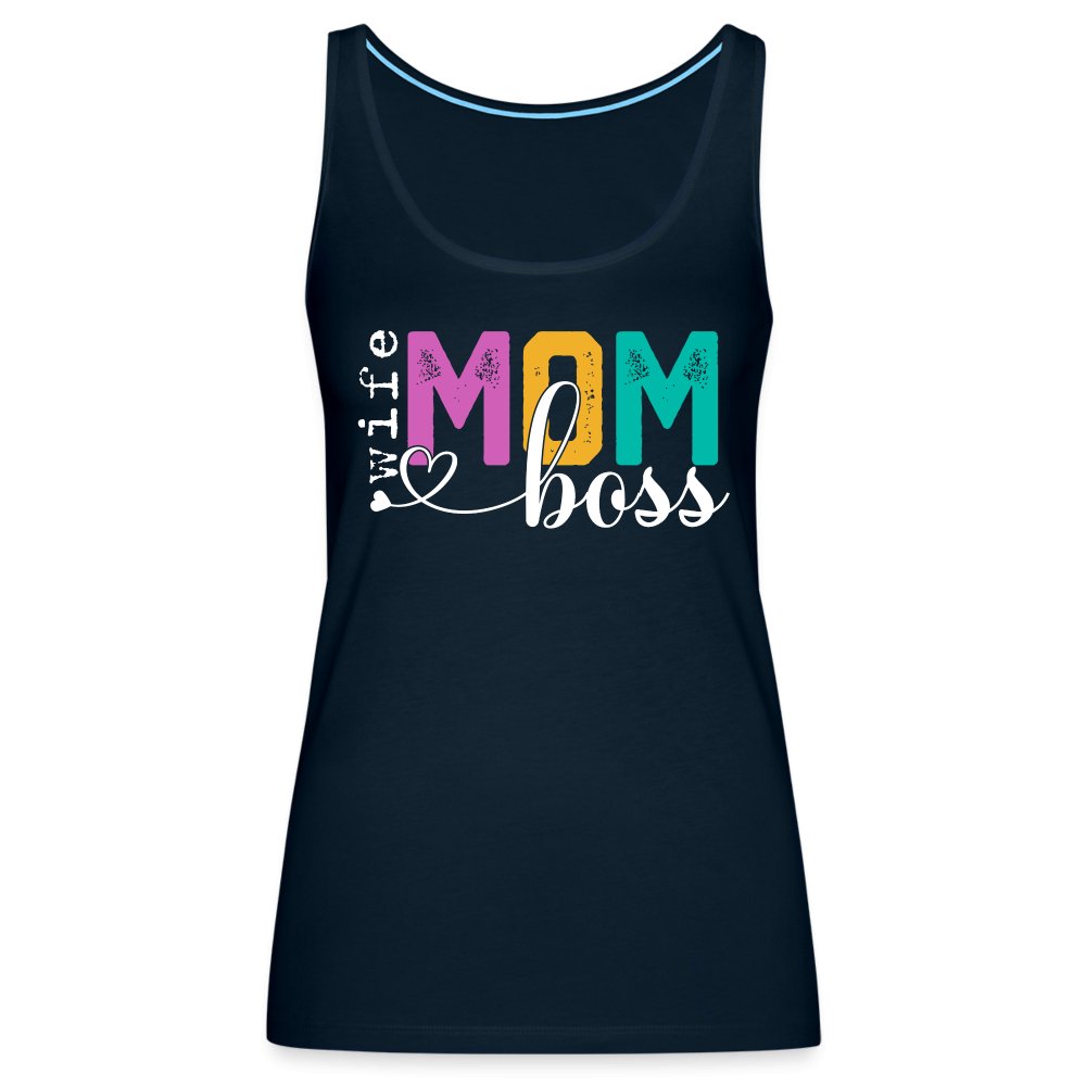 Mom Wife Boss Women’s Premium Tank Top - deep navy