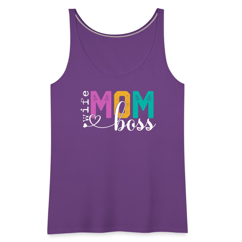 Mom Wife Boss Women’s Premium Tank Top - purple