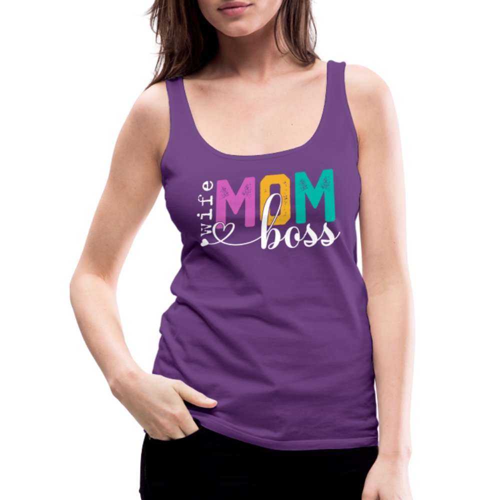 Mom Wife Boss Women’s Premium Tank Top - purple