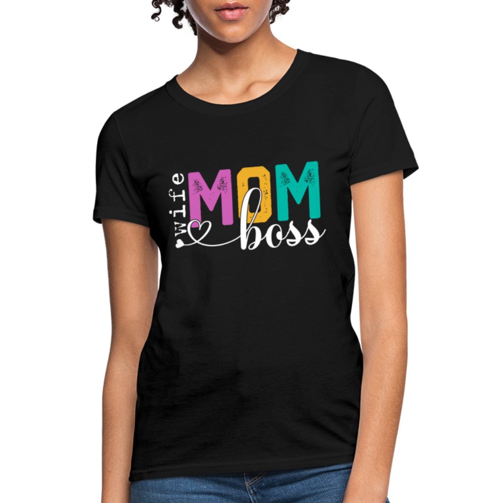 Mom Wife Boss Women's T-Shirt - black