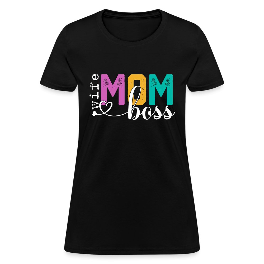 Mom Wife Boss Women's T-Shirt - black