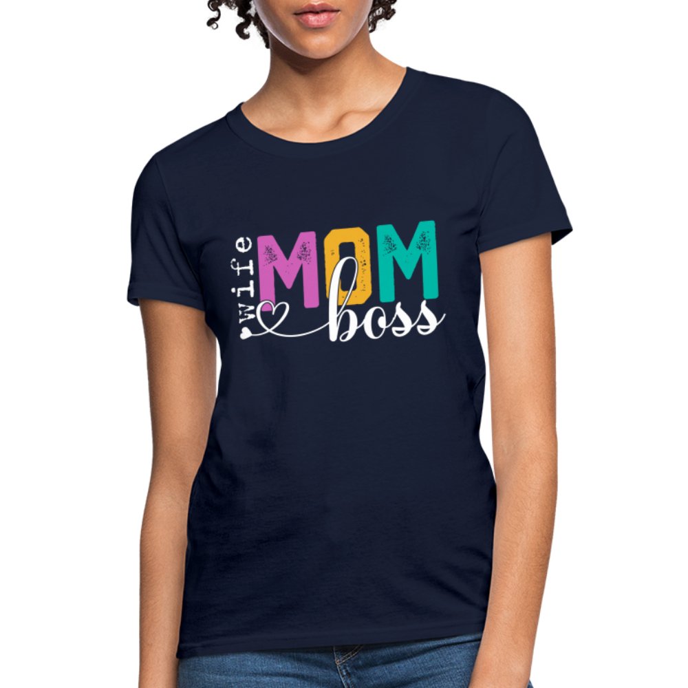 Mom Wife Boss Women's T-Shirt - charcoal