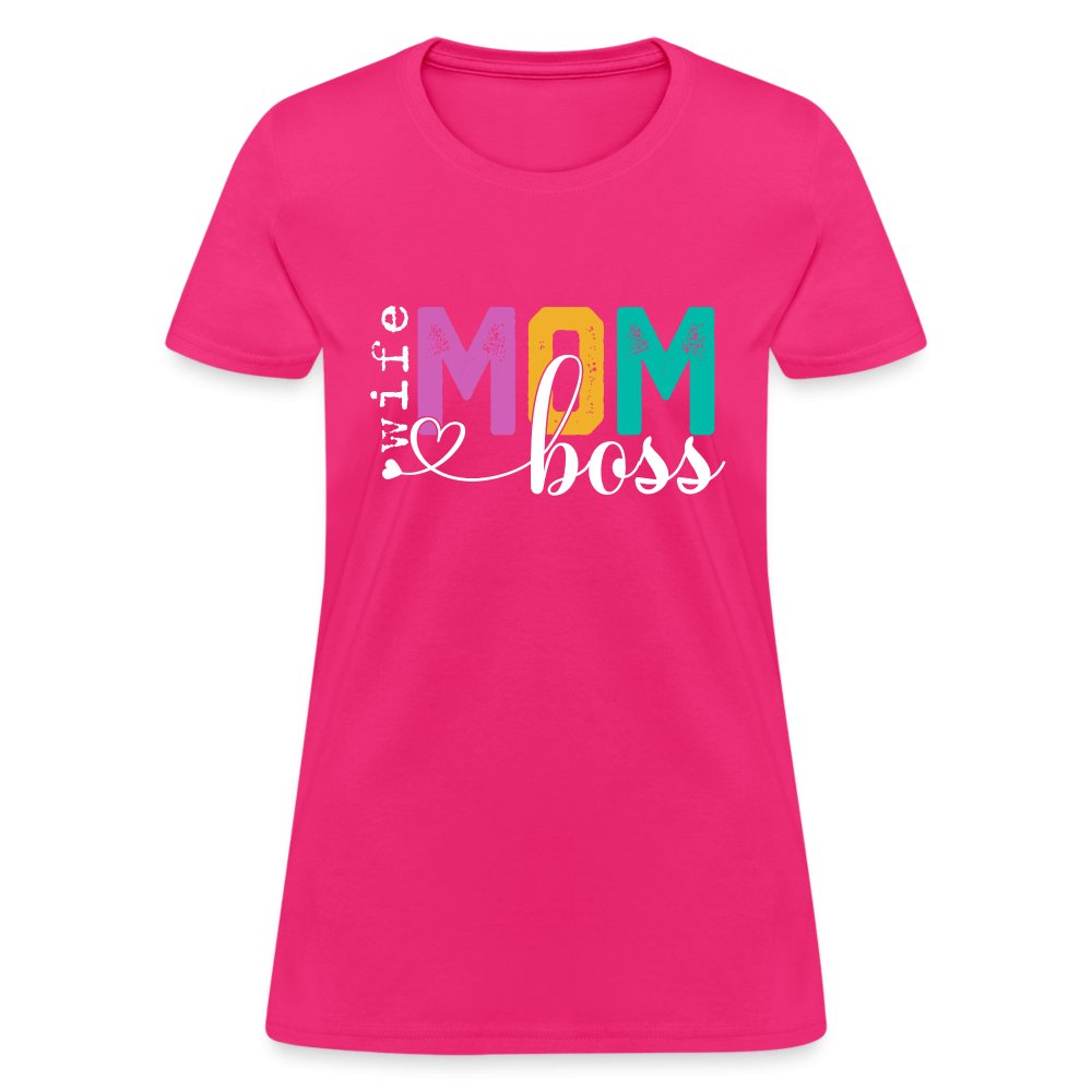 Mom Wife Boss Women's T-Shirt - fuchsia