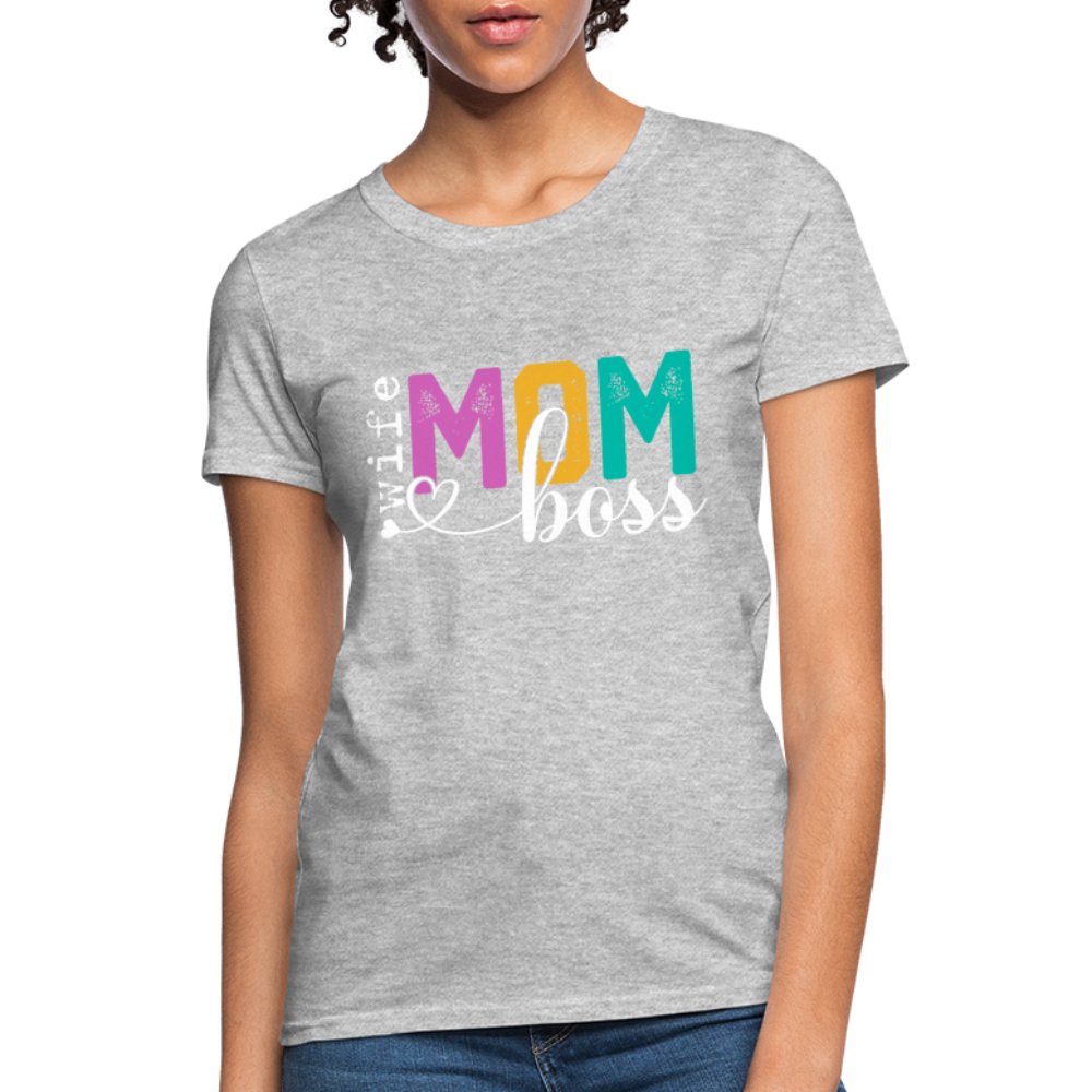 Mom Wife Boss Women's T-Shirt - pink