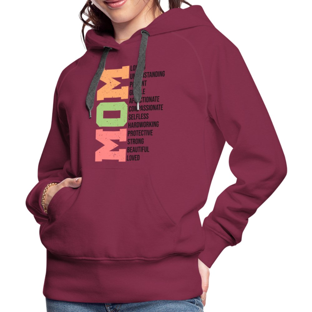 Mom Women’s Premium Hoodie (Loving Words) - burgundy