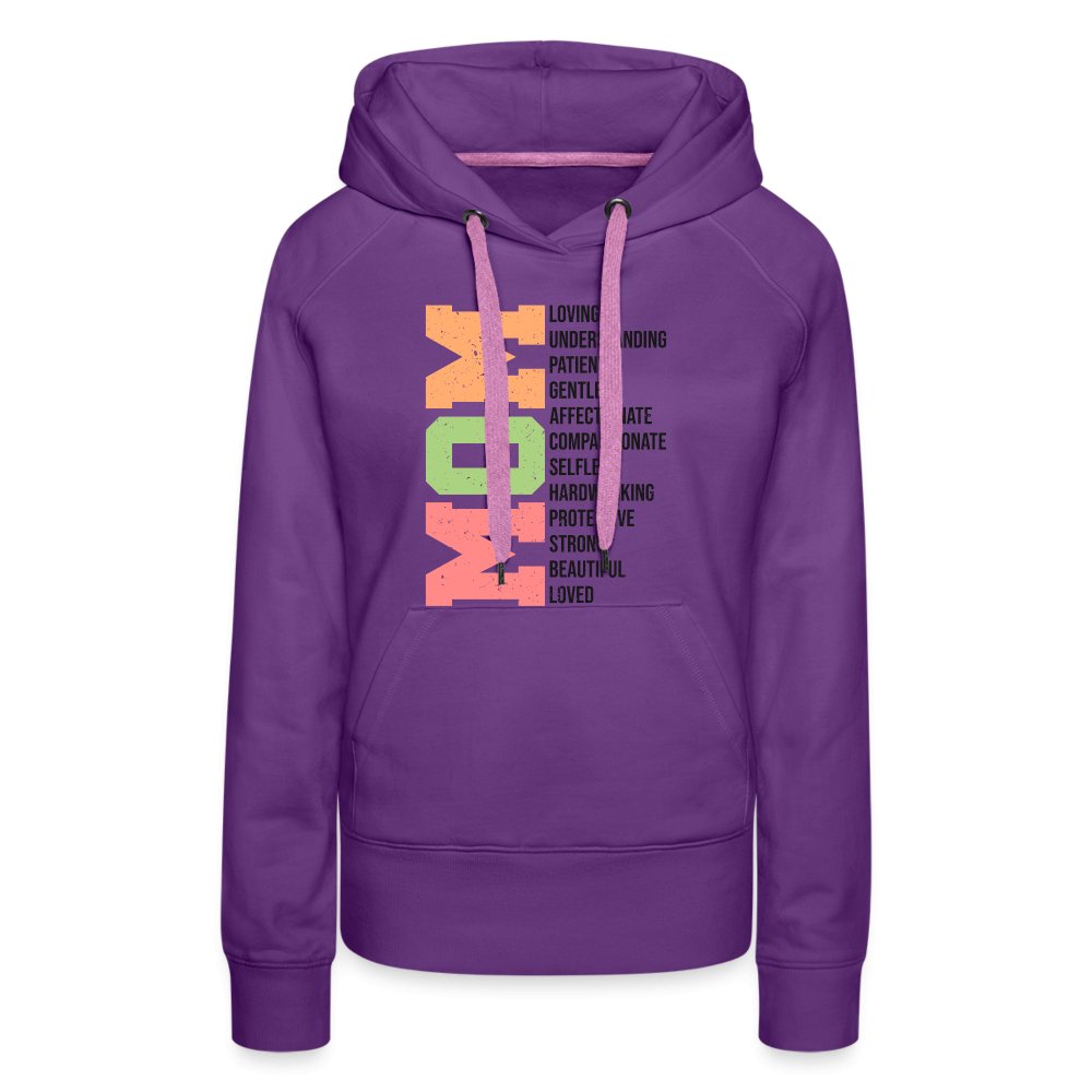 Mom Women’s Premium Hoodie (Loving Words) - heather grey