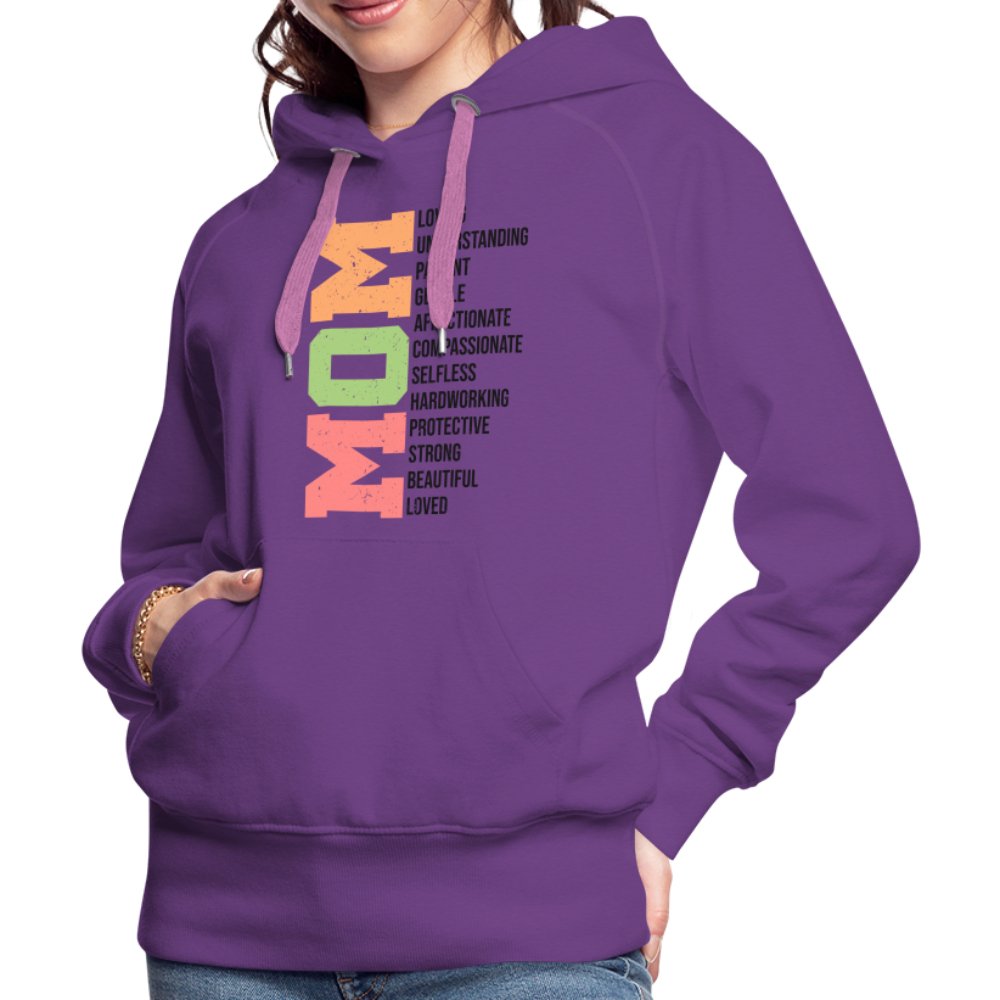 Mom Women’s Premium Hoodie (Loving Words) - purple