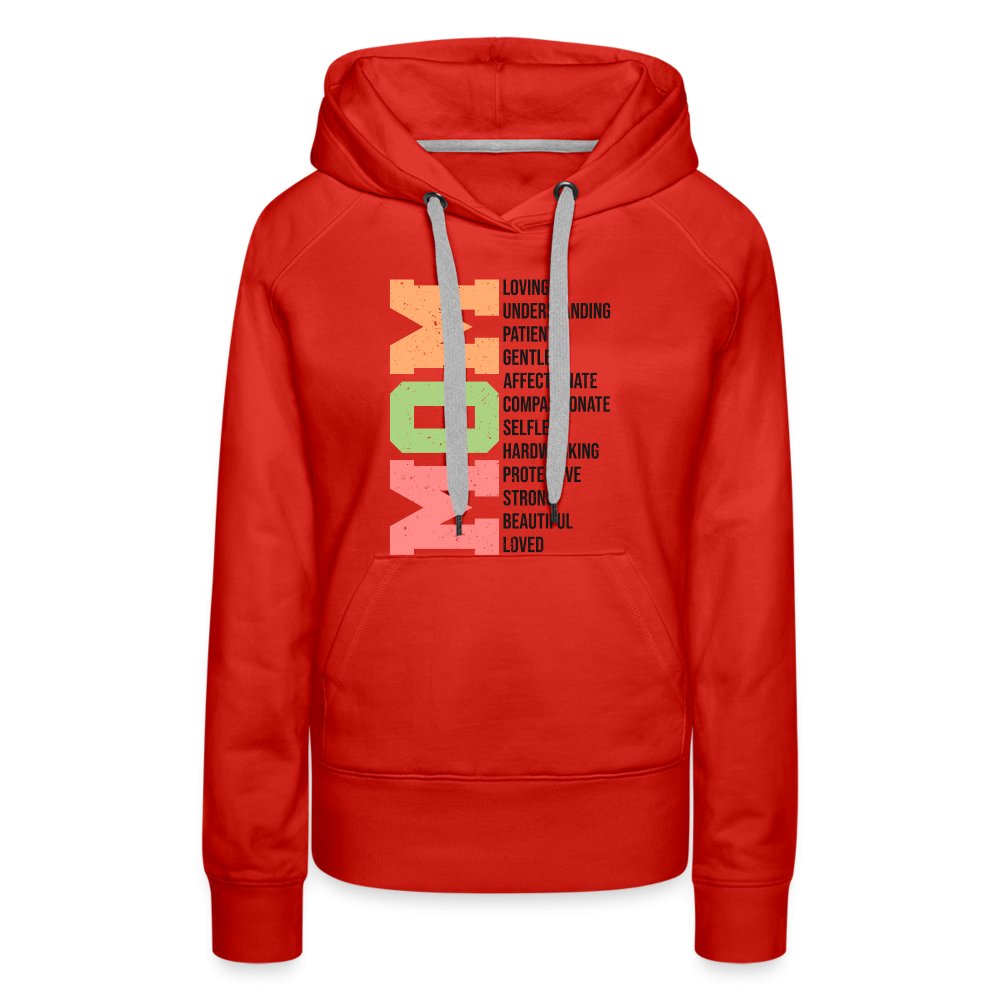 Mom Women’s Premium Hoodie (Loving Words) - red