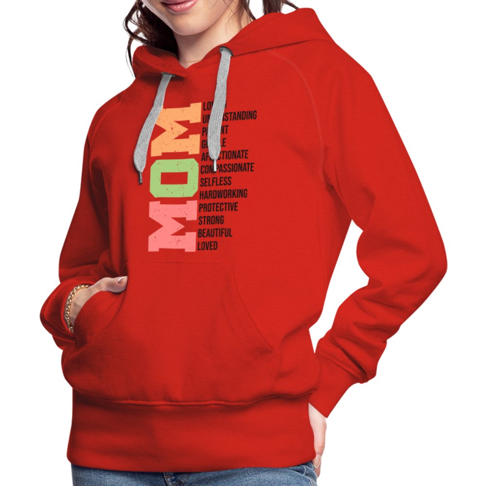 Mom Women’s Premium Hoodie (Loving Words) - red