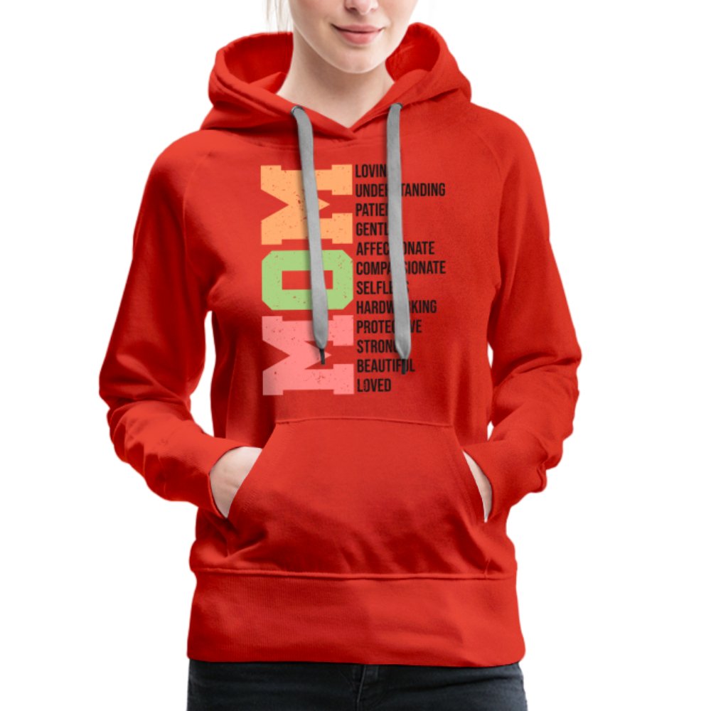 Mom Women’s Premium Hoodie (Loving Words) - red