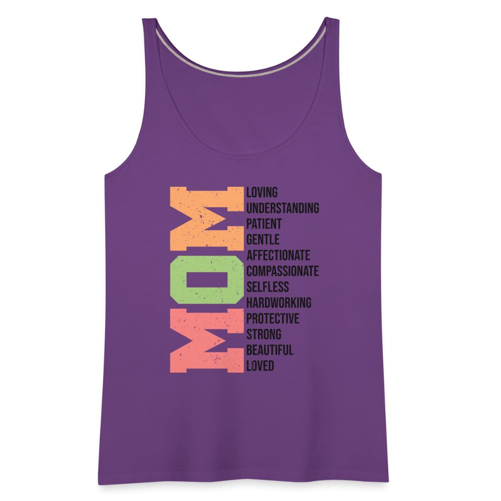 Mom Women’s Premium Tank Top (Loving Words) - purple