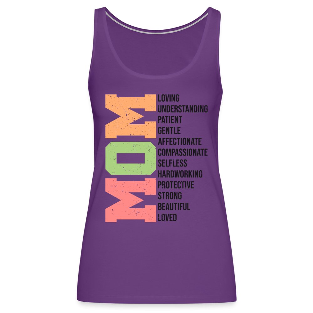 Mom Women’s Premium Tank Top (Loving Words) - purple