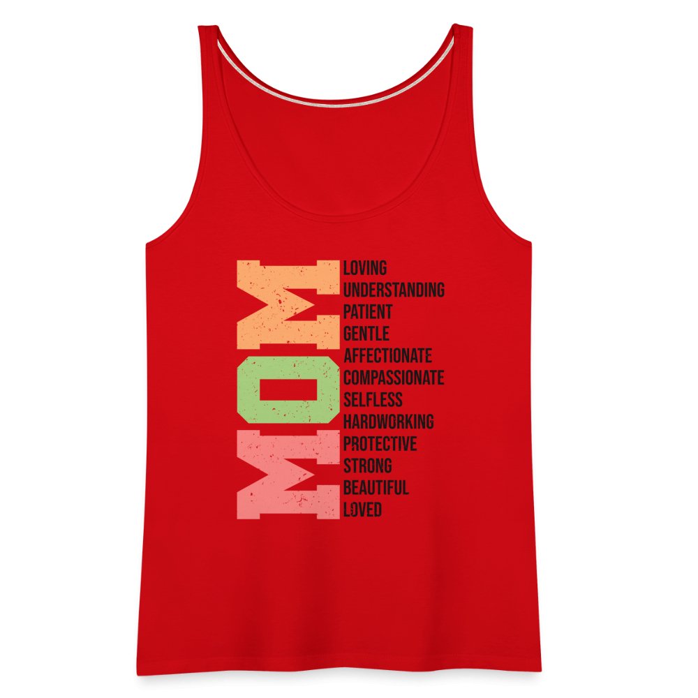 Mom Women’s Premium Tank Top (Loving Words) - red