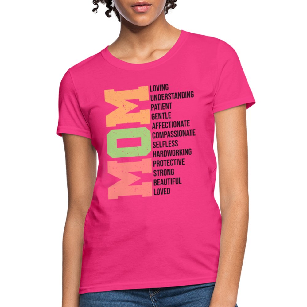 Mom Women's T-Shirt (Loving Words) - fuchsia