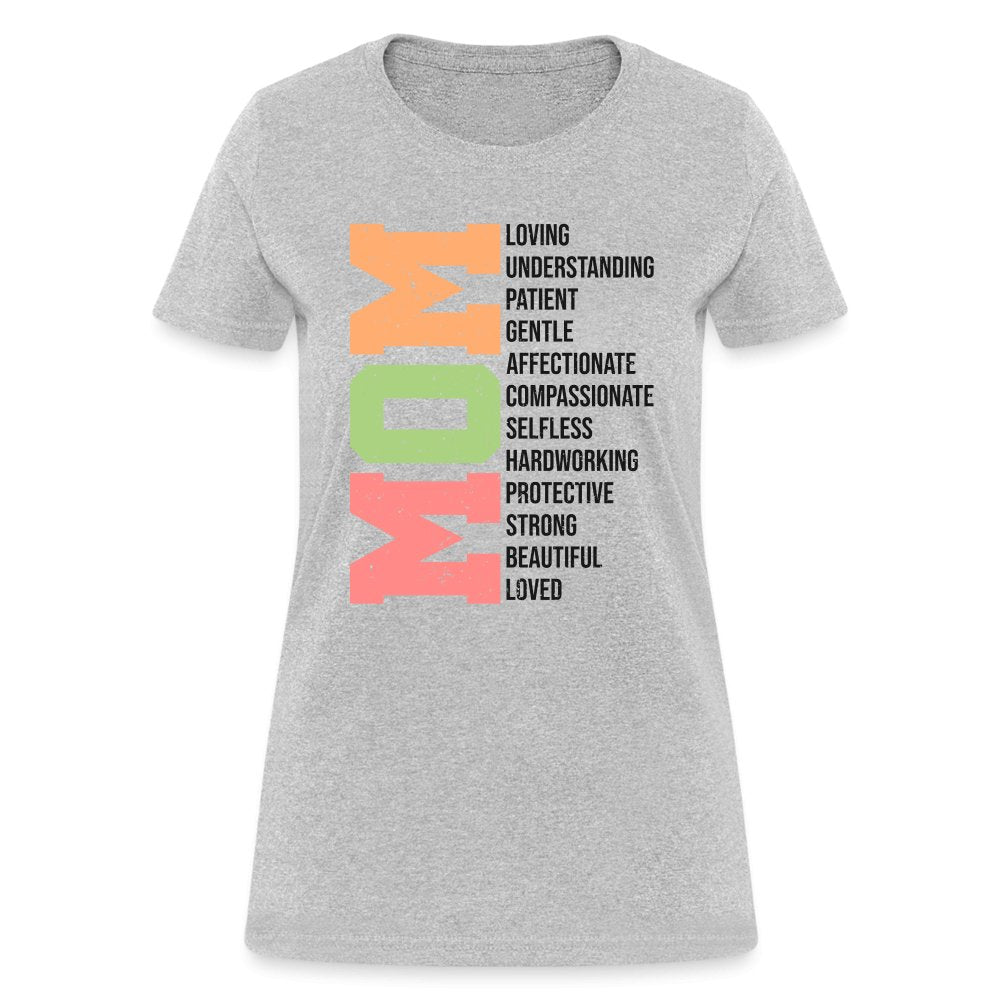 Mom Women's T-Shirt (Loving Words) - heather gray