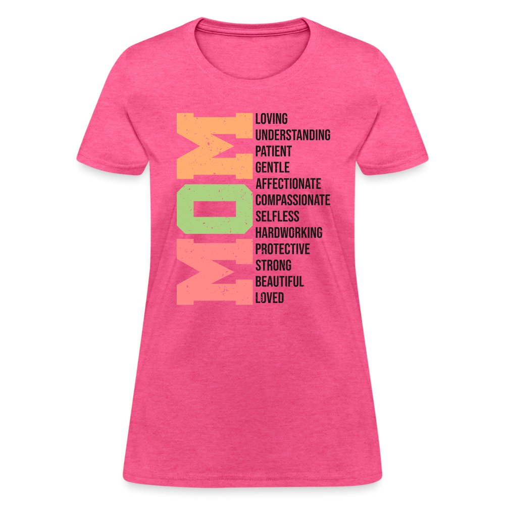 Mom Women's T-Shirt (Loving Words) - heather pink