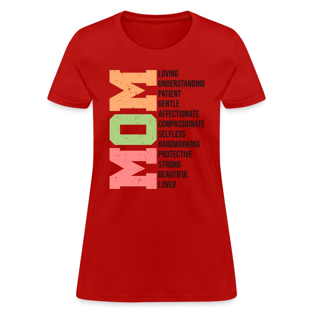 Mom Women's T-Shirt (Loving Words) - red