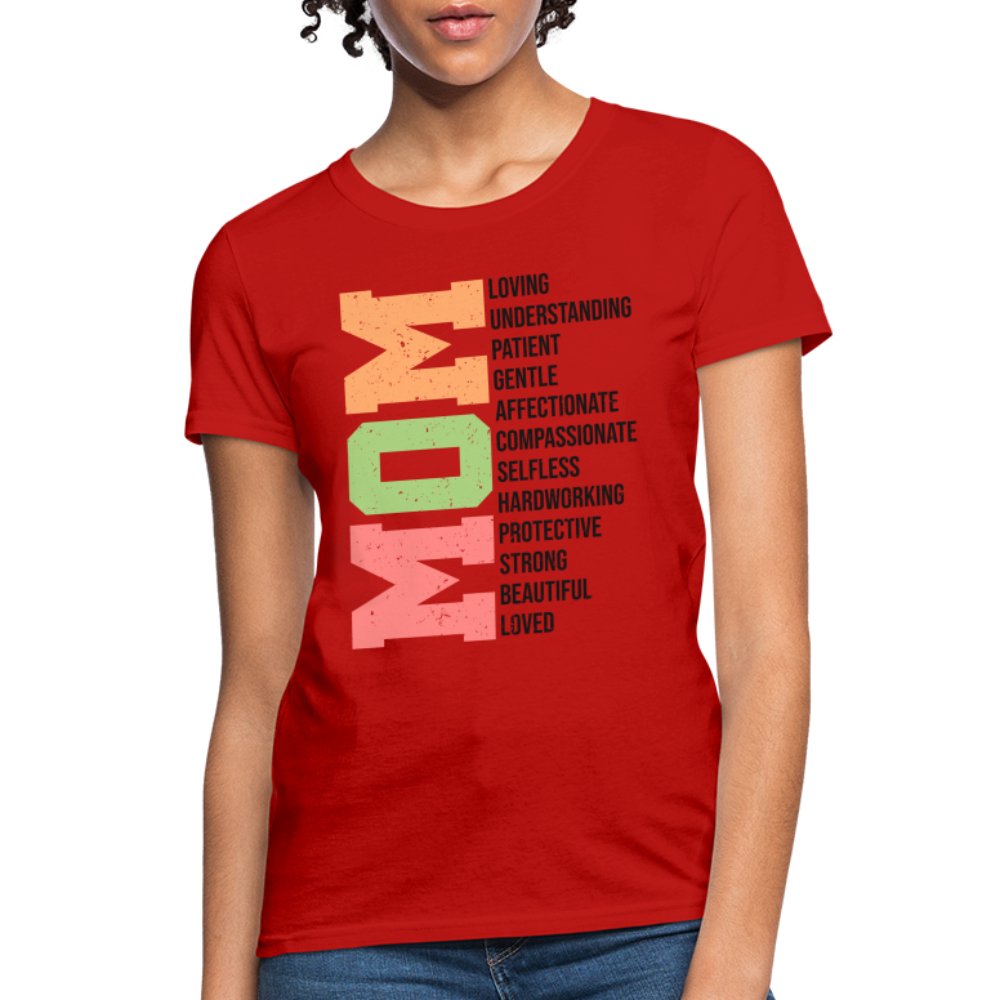 Mom Women's T-Shirt (Loving Words) - red