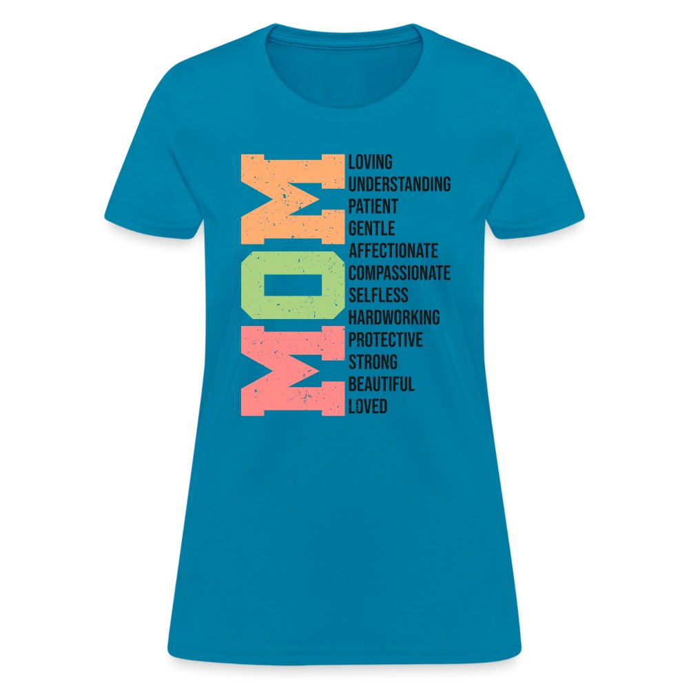 Mom Women's T-Shirt (Loving Words) - turquoise