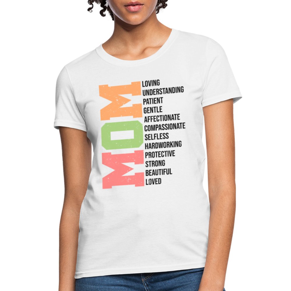 Mom Women's T-Shirt (Loving Words) - white