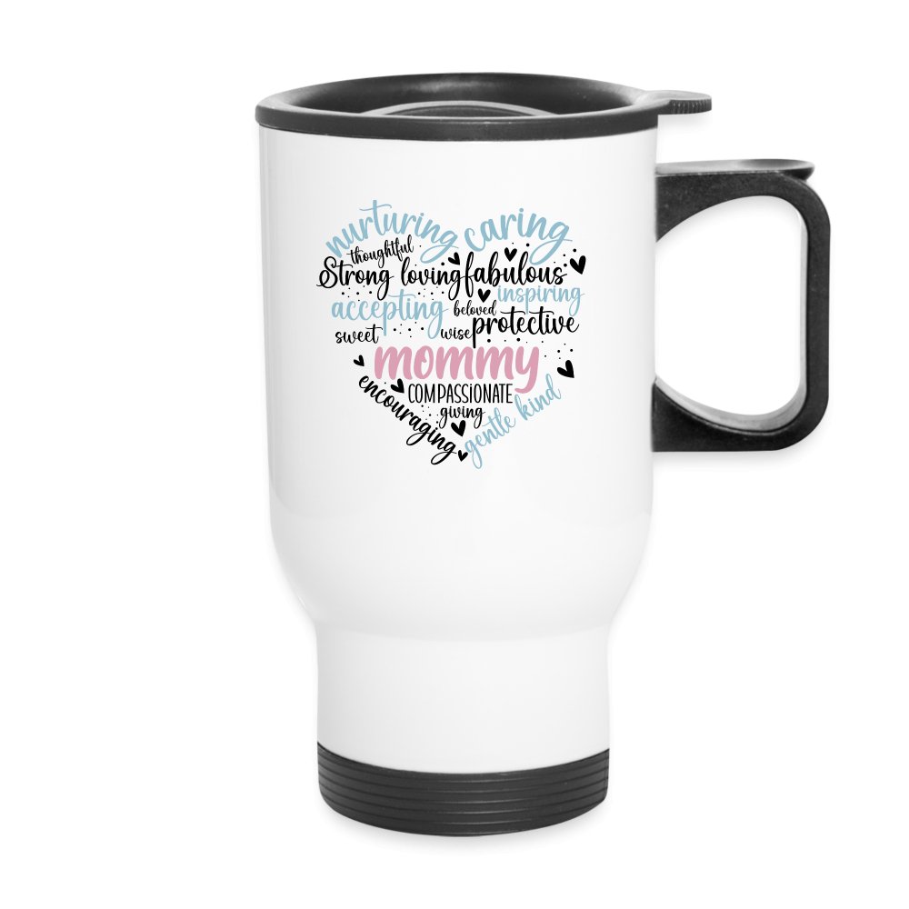 Mommy Heart Travel Mug (Word Cloud) - One Size