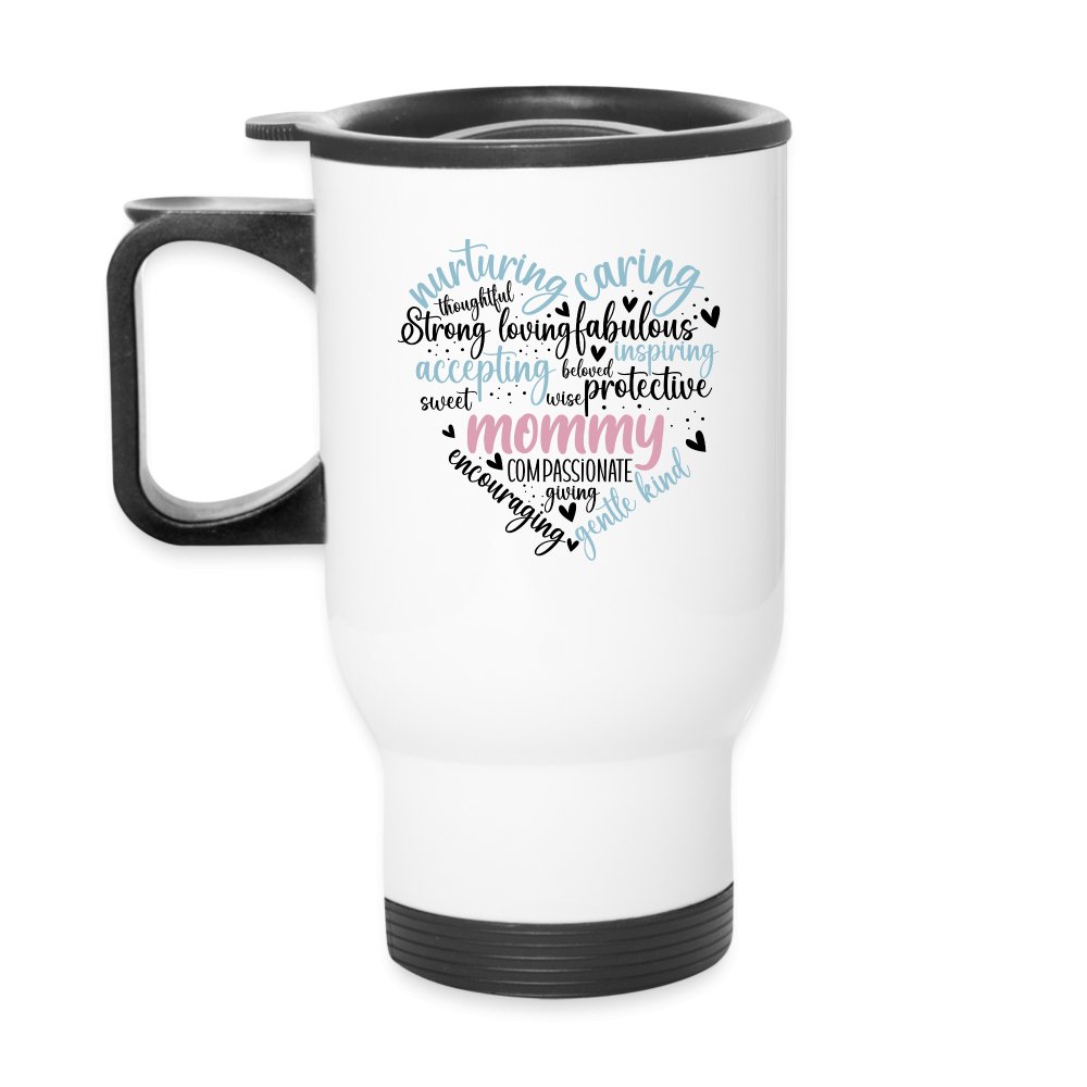 Mommy Heart Travel Mug (Word Cloud) - One Size